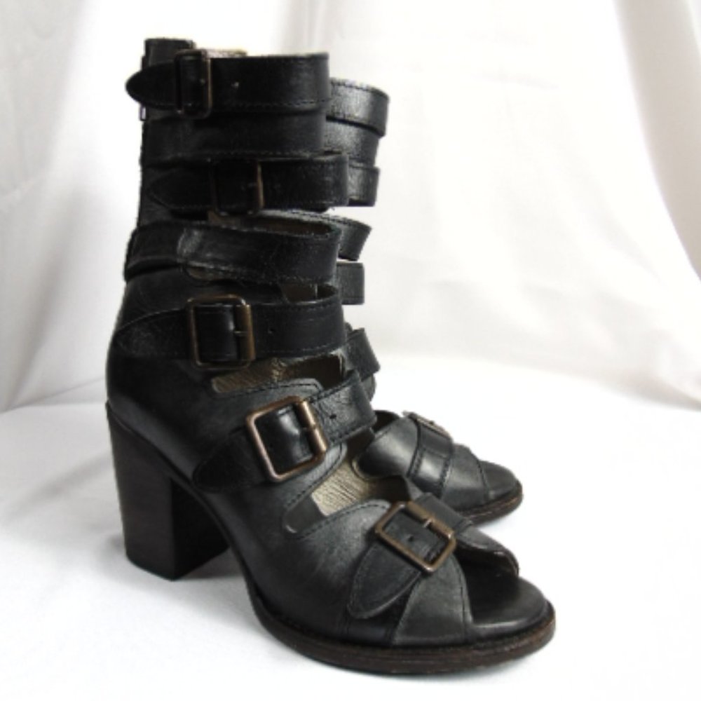 FREEBIRD By Steven BOND Distressed Black Leather Boots Size 8